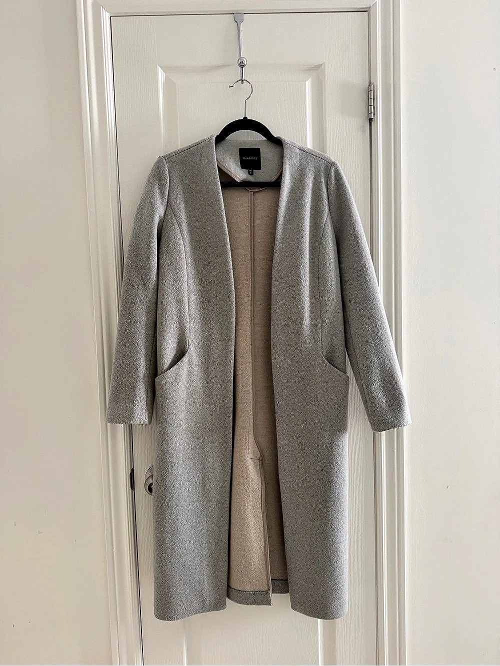 Dynamite Gray Open Front Long Coat [LIGHTLY USED]